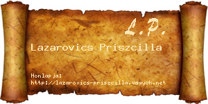 Lazarovics Priszcilla névjegykártya